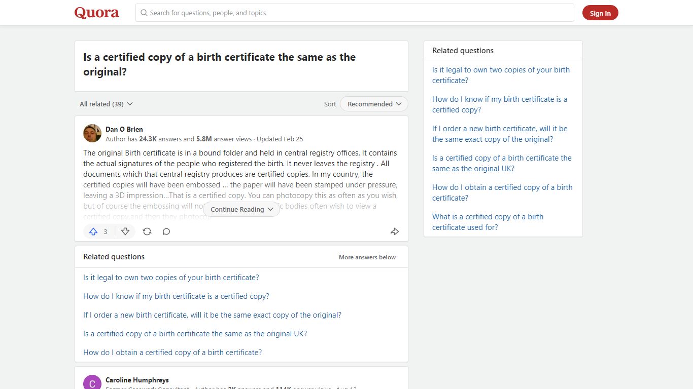Is a certified copy of a birth certificate the same as the original?